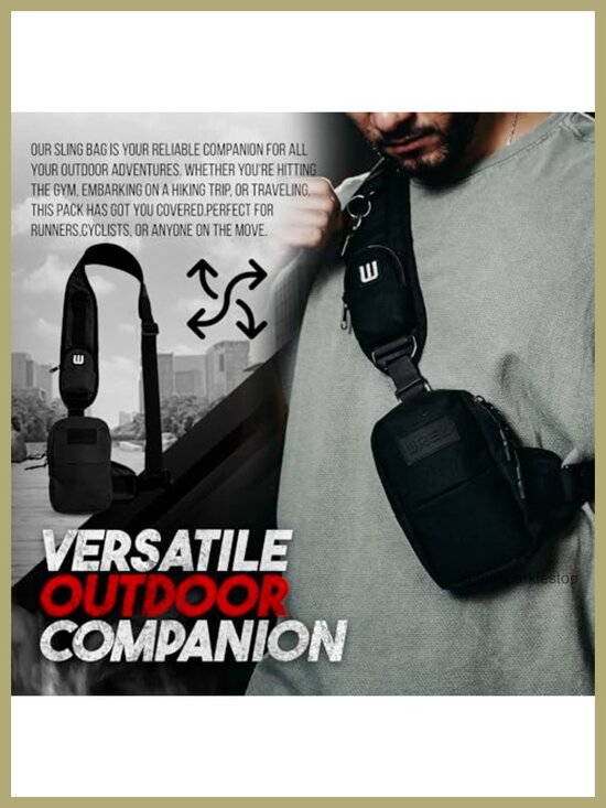 Water Resistant Nylon Sling Bag Crossbody Backpack for Hiking Travel